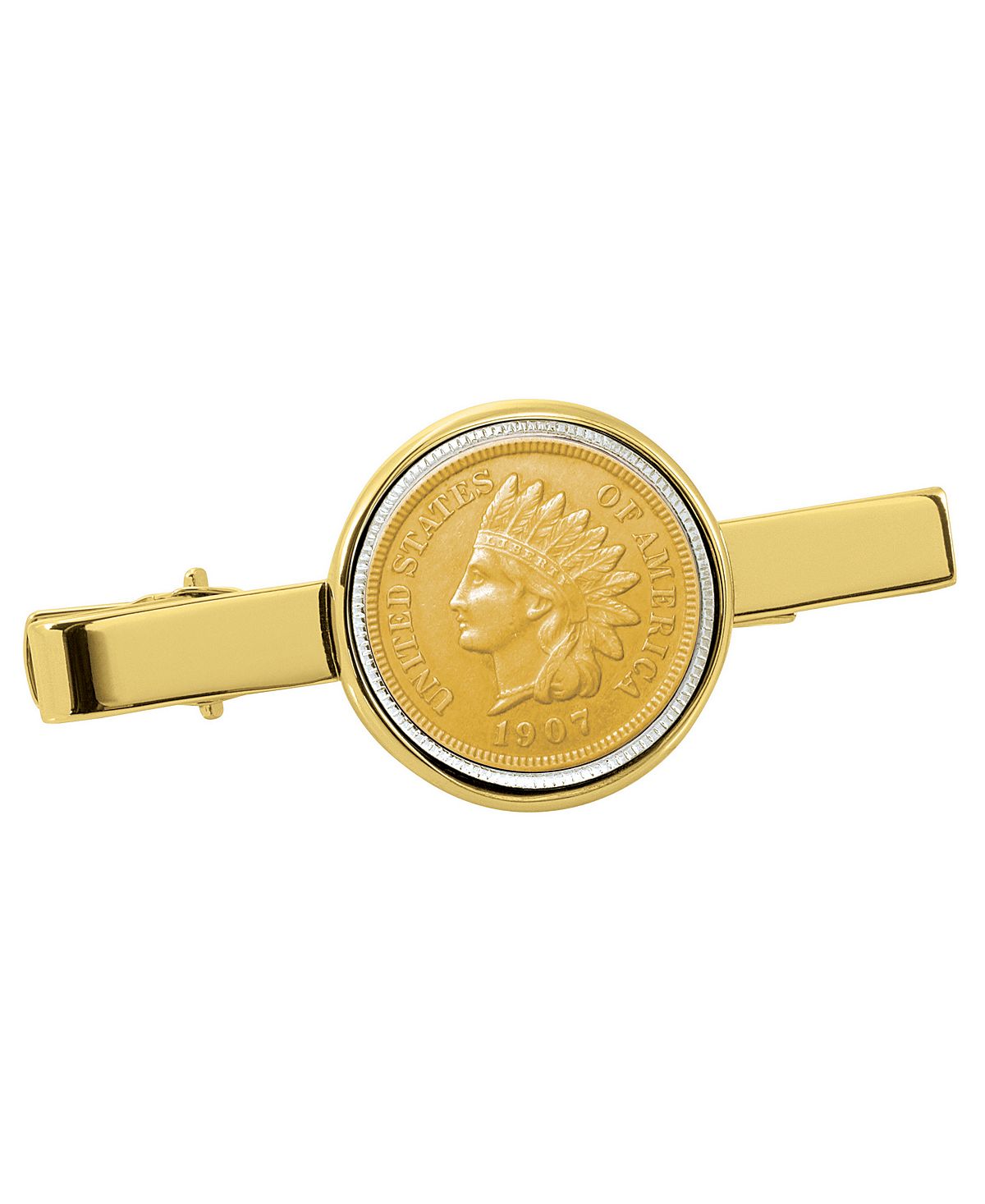 Позолоченный зажим для галстука в виде индийской монеты пенни American Coin Treasures 2021 maple leaf gold coin commonwealth queen s coin commemorative coin badge gift souvenir coins