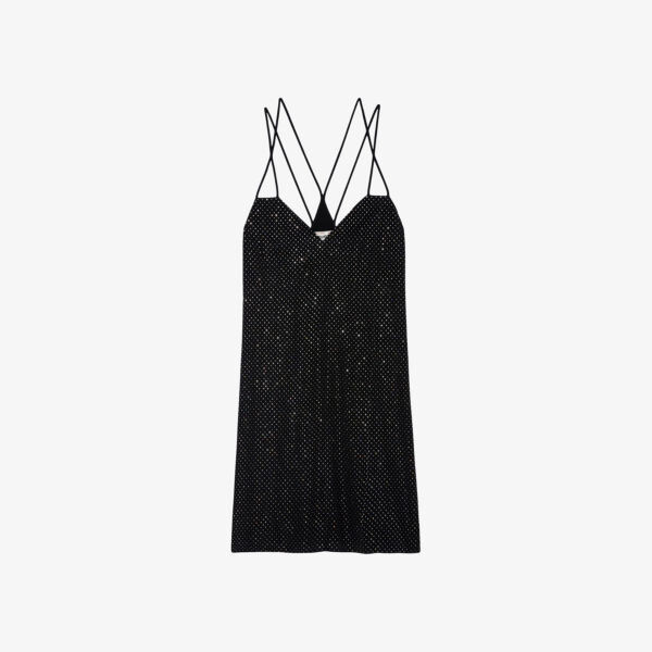 

Шелковое мини-платье Rohana с бриллиантами Zadig&Voltaire, цвет noir
