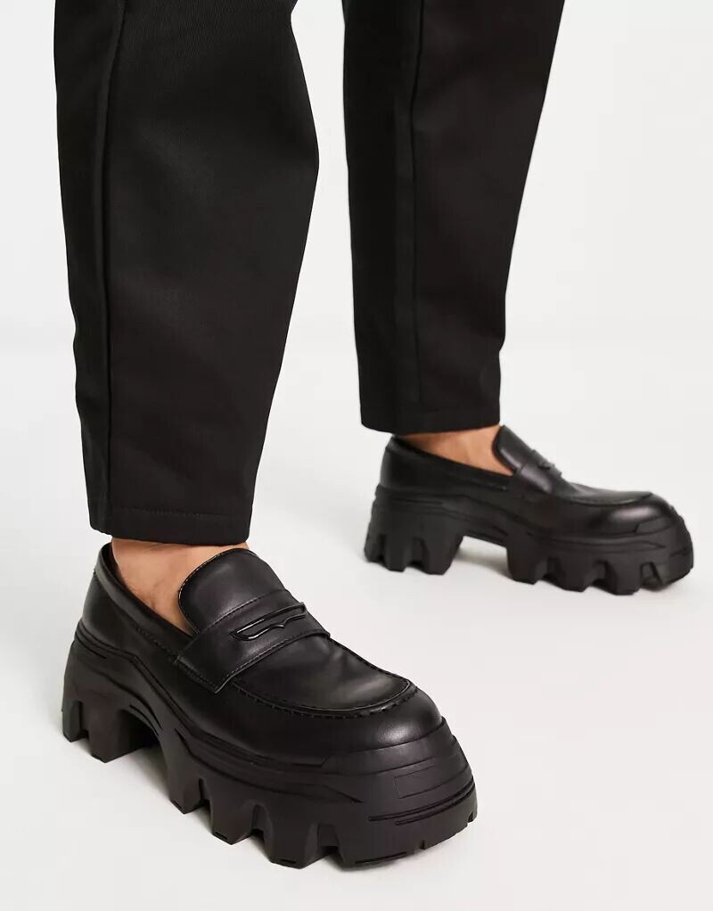

Черные лоферы из искусственной кожи ASOS