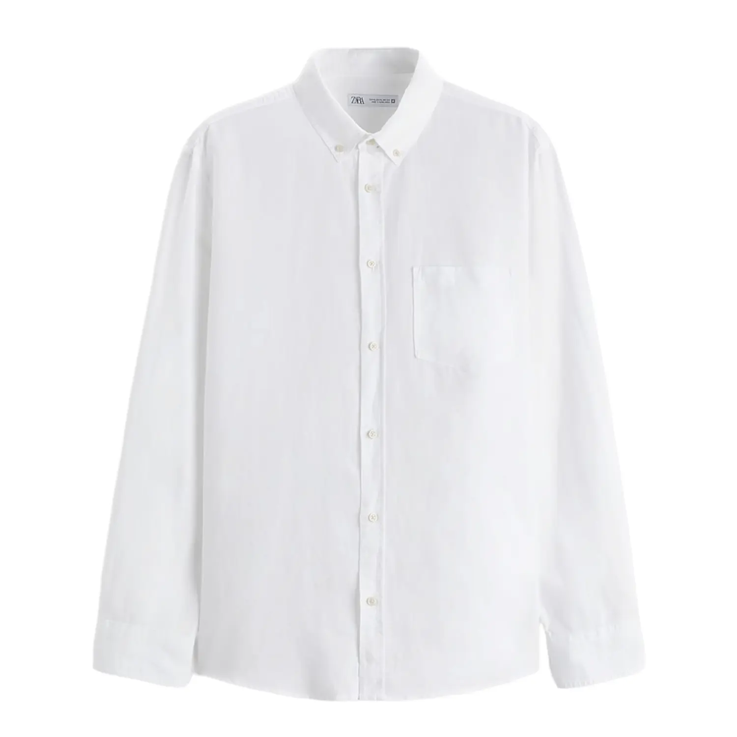 

Рубашка Zara Cotton - Linen, белый