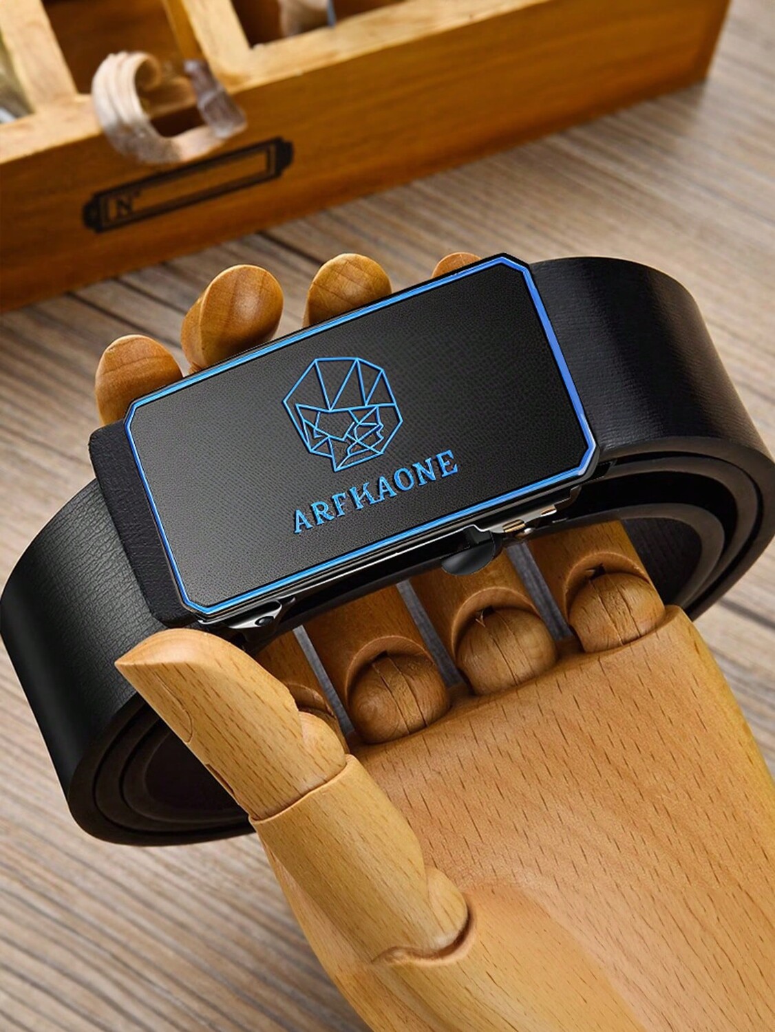 

1 шт. Мужской кожаный ремень с автоматической пряжкой, черный