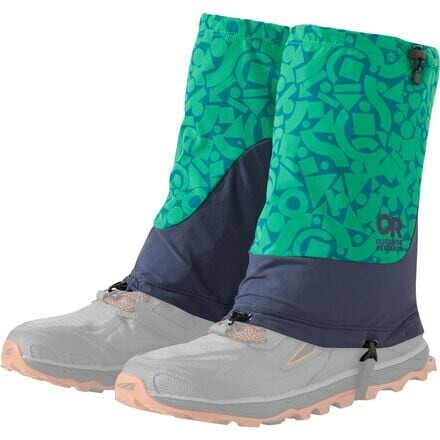 Феррози через гетры Outdoor Research, цвет Sprout Print/Naval Blue outdoor research trail gaiter