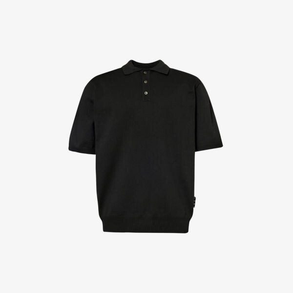

Трикотажная рубашка-поло классического кроя с фирменной нашивкой Highsnobiety, черный