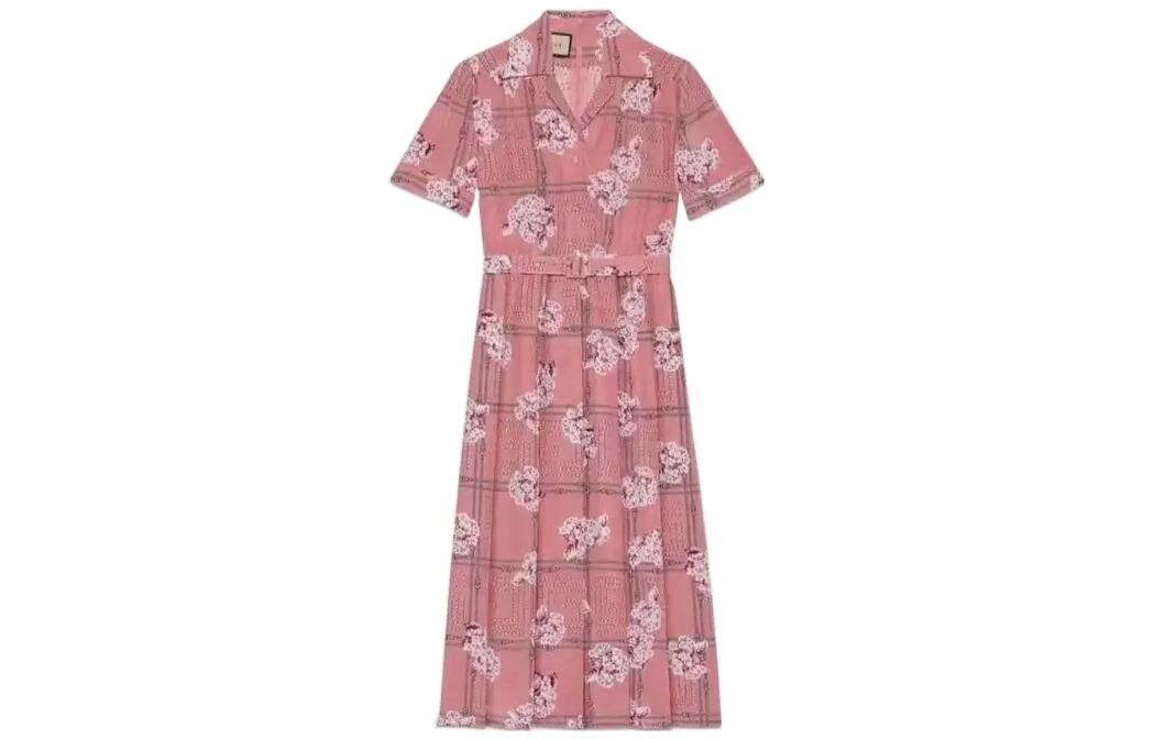 

Платье женское Gucci с короткими рукавами, розовый