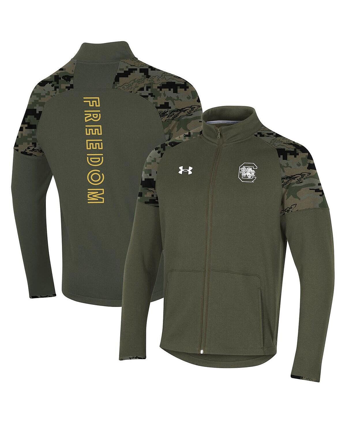 

Мужская оливковая флисовая куртка с молнией во всю длину South Carolina Gamecocks Freedom Under Armour