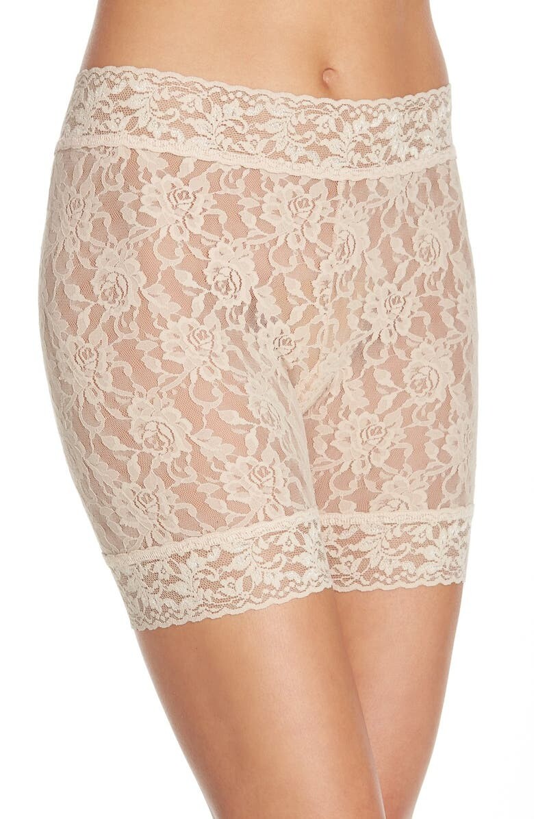 

Прозрачные кружевные велосипедки с фирменной отделкой HANKY PANKY
