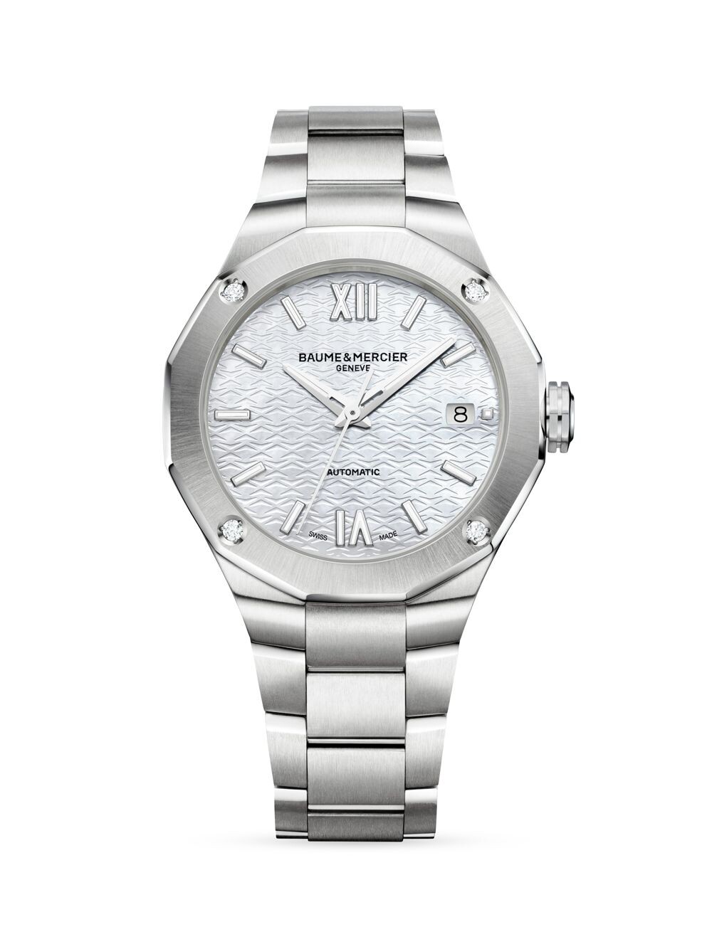 

Часы Riviera из нержавеющей стали, перламутра и бриллиантов Baume & Mercier
