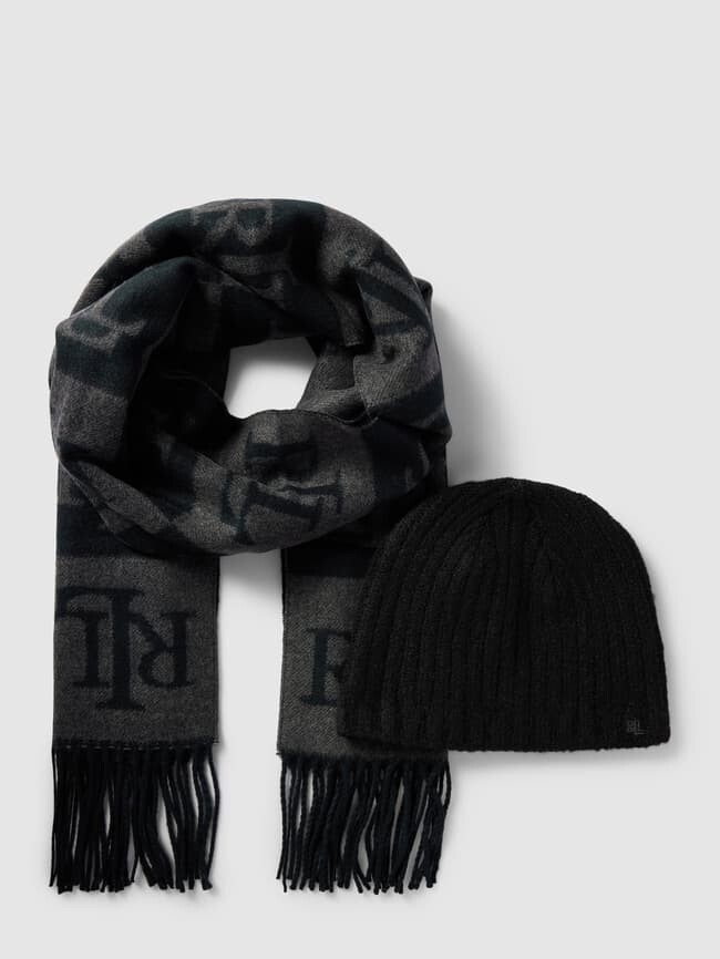 

Комплект из шарфа и шапки Lauren Ralph Lauren, черный