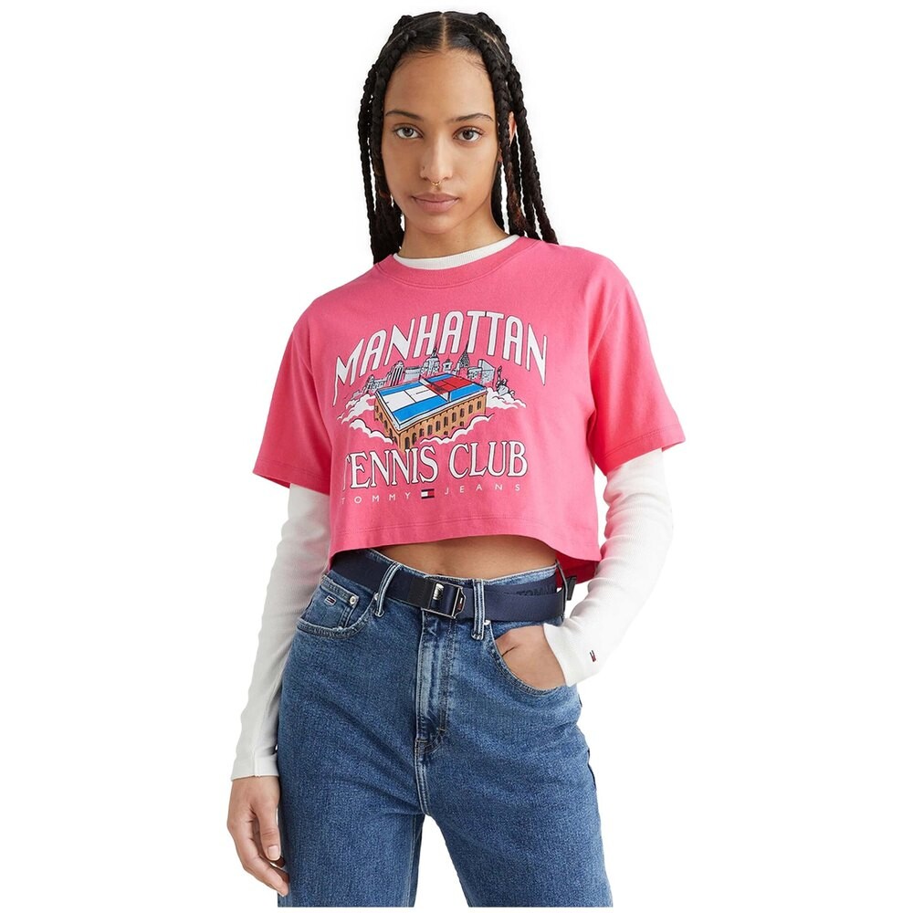 

Футболка с коротким рукавом Tommy Jeans Manhattan Tennis Club, розовый