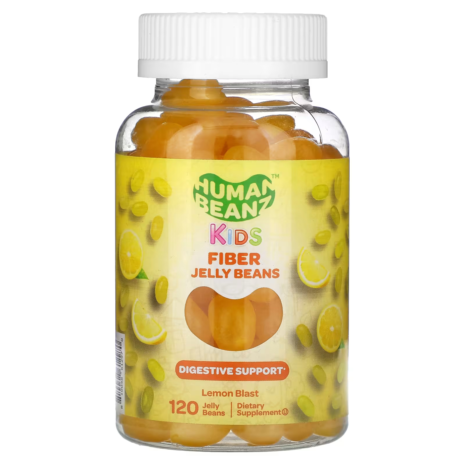 Пищевая добавка Human Beanz Kids Fiber Jelly Beans Lemon Blast 120 желейные бобы желейные палочки abc jelly straws 260 г