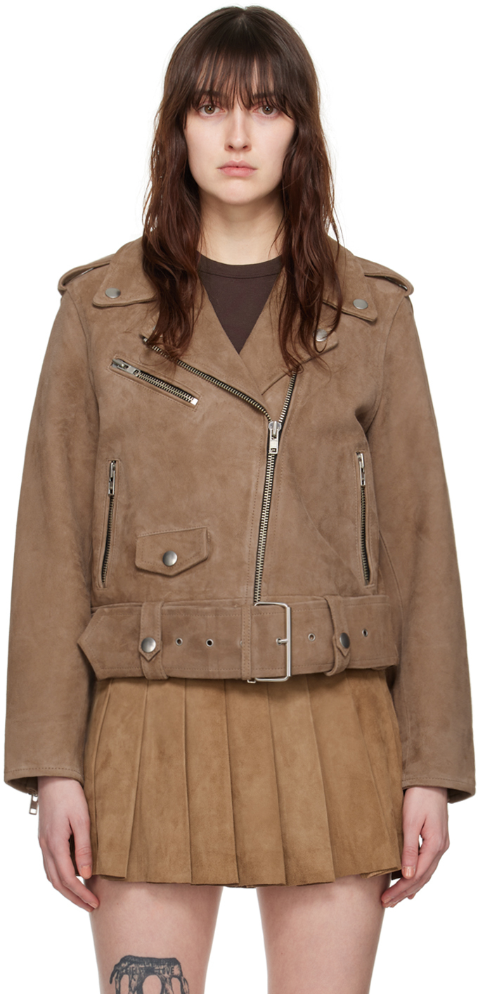 Светло-коричневая замшевая куртка Icon Stand Studio куртка замшевая zara коричневый