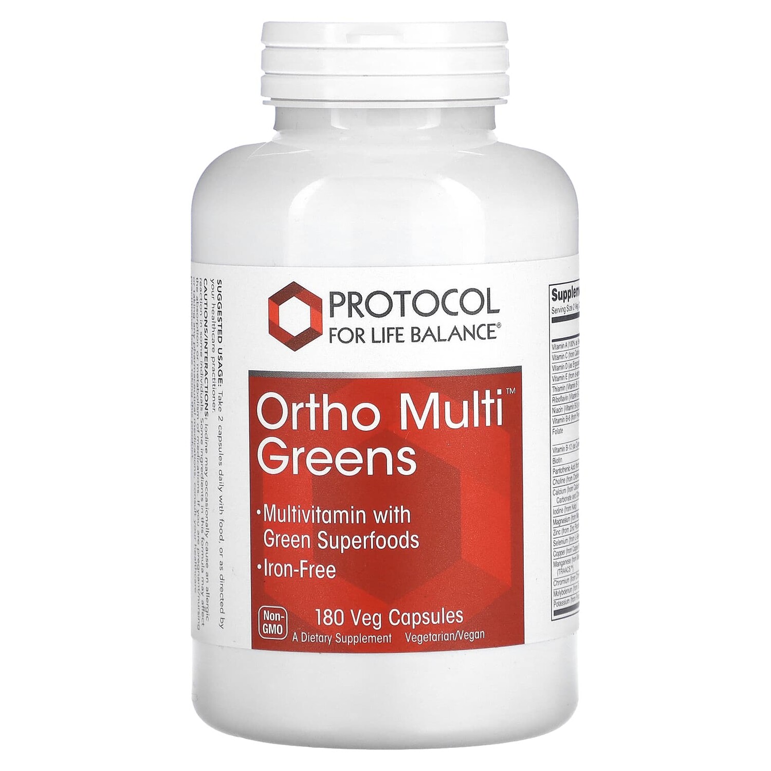 

Ortho Multi Greens, 180 растительных капсул, Protocol for Life Balance