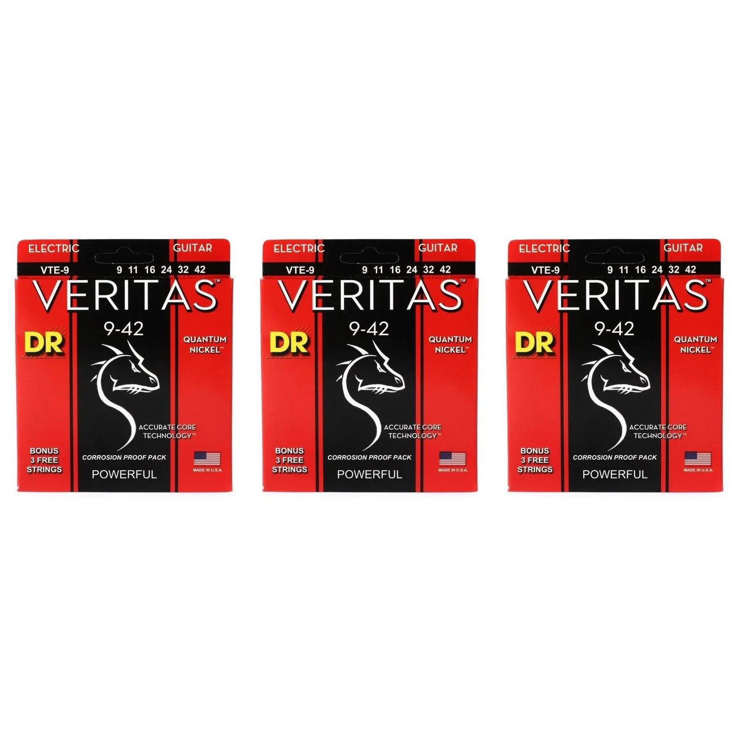 

Струны для электрогитары DR Strings VTE-9 Veritas — .009-.042, легкие (3 шт.)