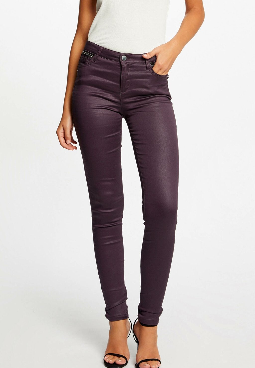 

Брюки Skinny Wet Effect Morgan, цвет rose