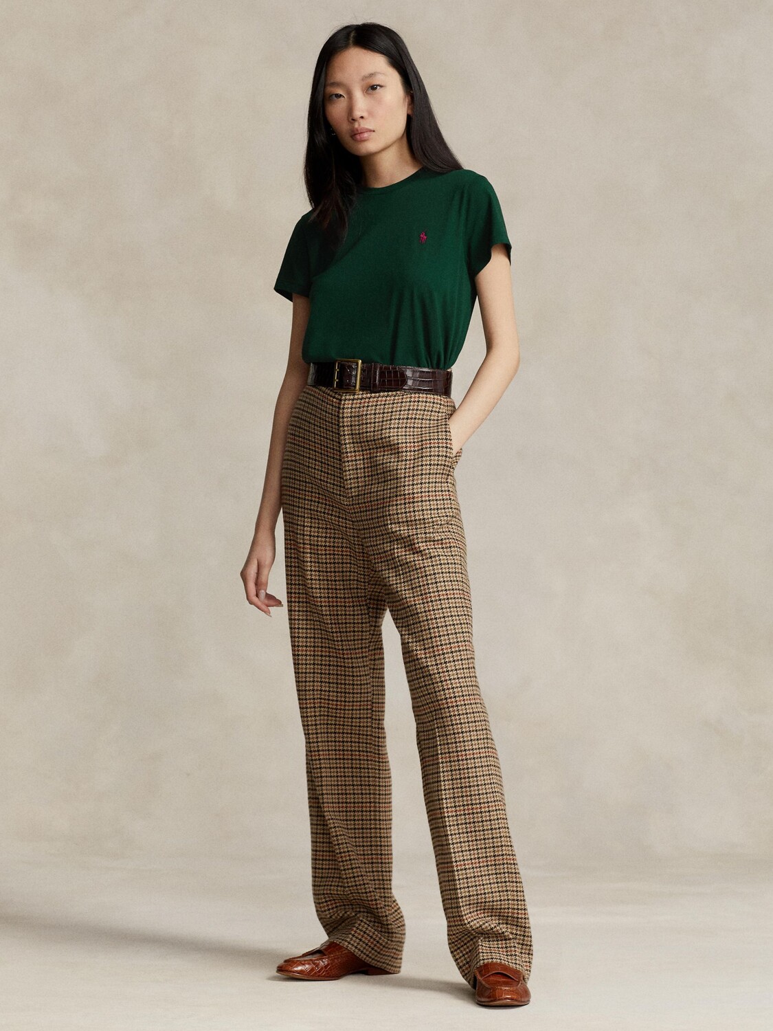 

Футболка с круглым вырезом и короткими рукавами с логотипом Polo Ralph Lauren, цвет Hunt Club Green