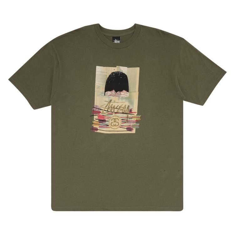 

Футболка Stussy Night Sky Mountain 'Olive', зеленый