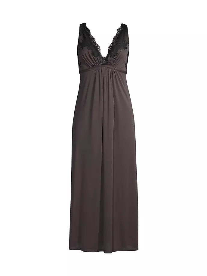 

Чары для ночной рубашки с кружевной отделкой Natori, цвет espresso black lace