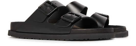 

Сандалии на плоской подошве из гладкой кожи Arizona Birkenstock, черный