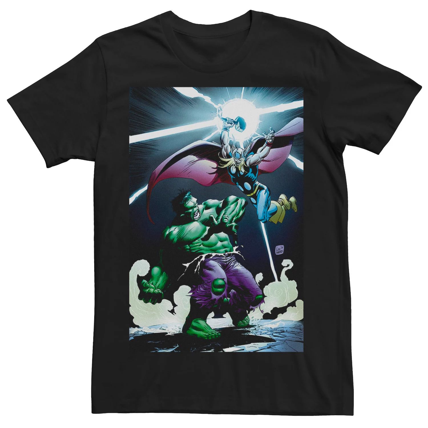 Мужская футболка Marvel Thor vs Hulk Mjolnir Smash Licensed Character