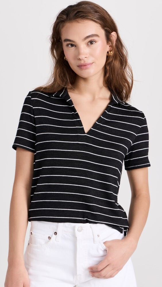 

Поло Rag & Bone The Knit Stripe, черный