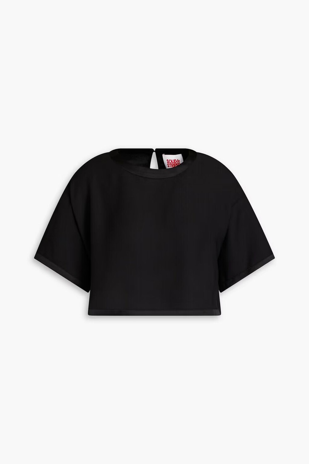 

Укороченный топ из атласного крепа Solid & Striped, черный