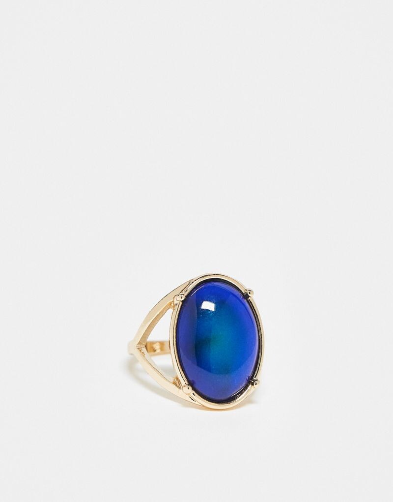 

ASOS DESIGN – Золотое кольцо с камнем