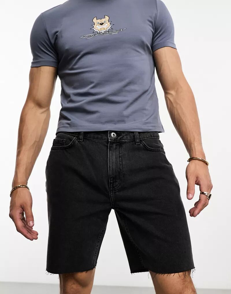 Черные джинсовые шорты COLLUSION в винтажном стиле 90-х годов толстовка с капюшоном в винтажном стиле 90 х годов
