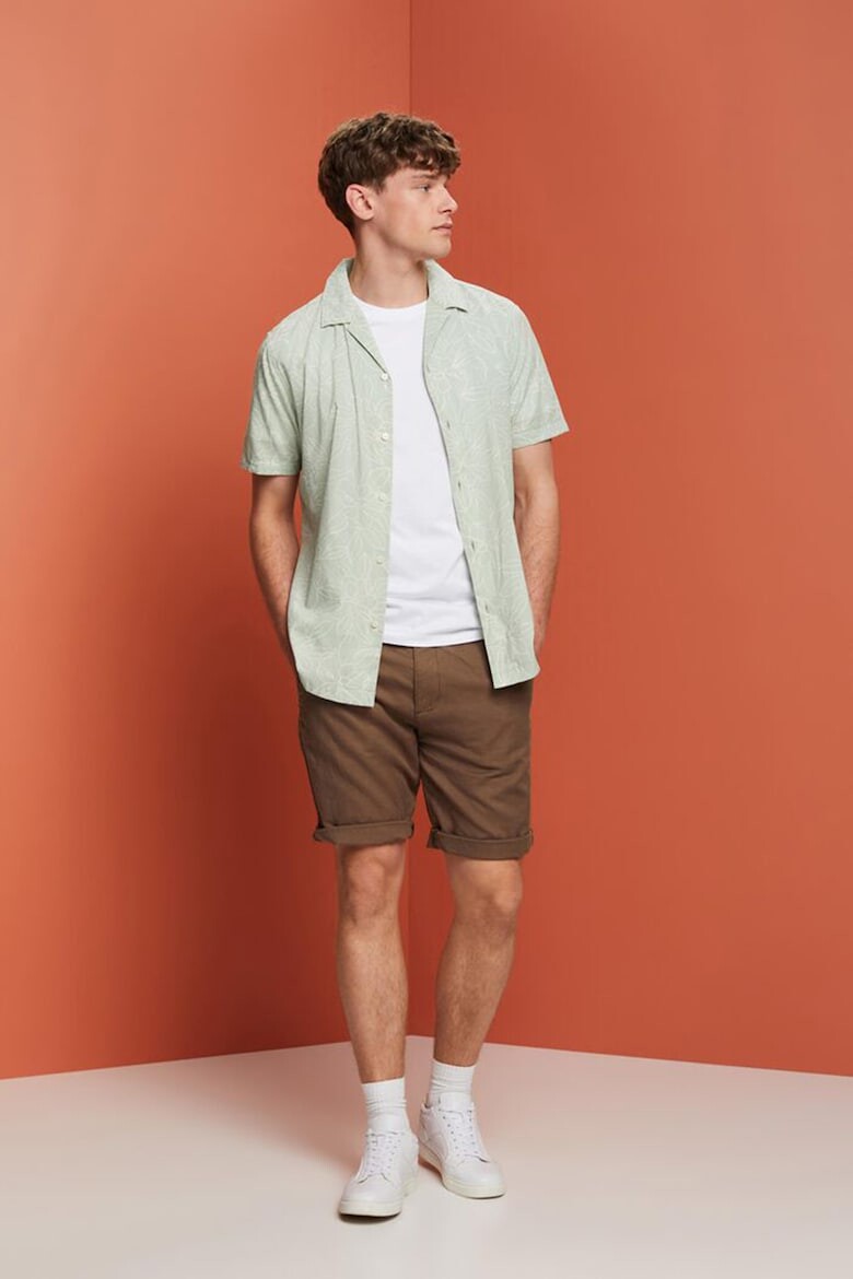

Рубашка из хлопка с узором из модала Esprit, белый