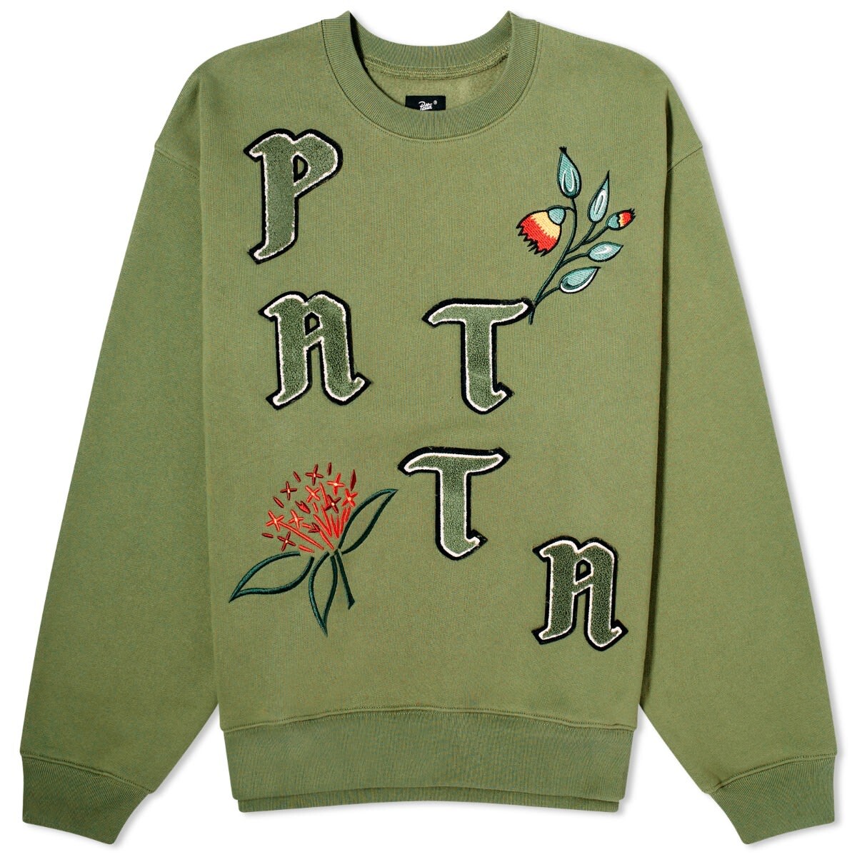 

Толстовка Patta Flowers Sweatshirt, цвет Loden Green