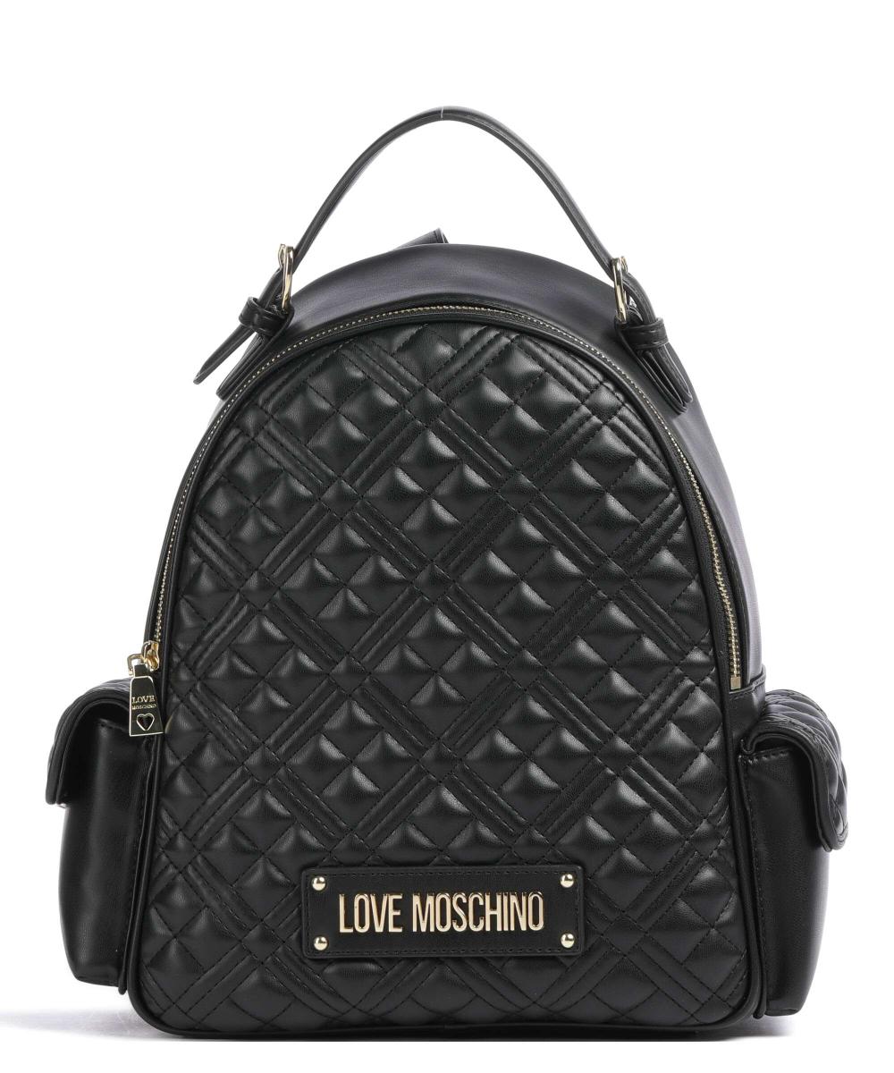 Стеганый рюкзак из искусственной кожи Love Moschino, черный стеганый рюкзак с логотипом moschino черный