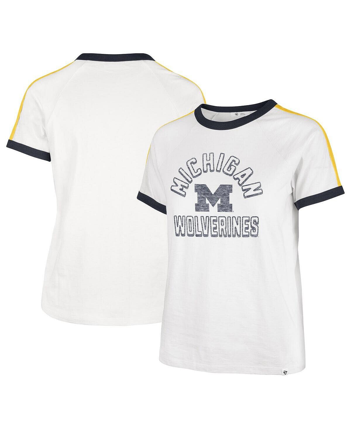 

Женская белая футболка Michigan Wolverines Sweet Heat Peyton '47 Brand, белый