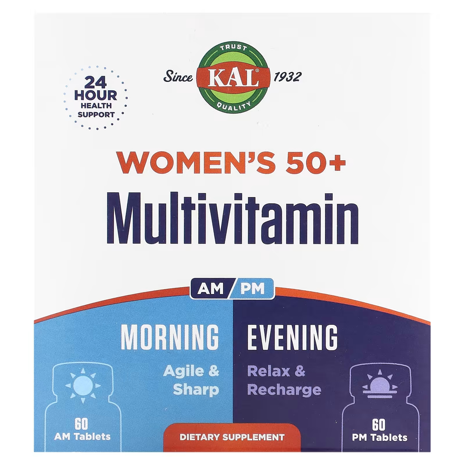 Мультивитамины Kal для женщин старше 50 лет, 2 упаковки по 60 таблеток nature s way alive одна таблетка в день мультивитамины для женщин старше 50 лет 60 таблеток