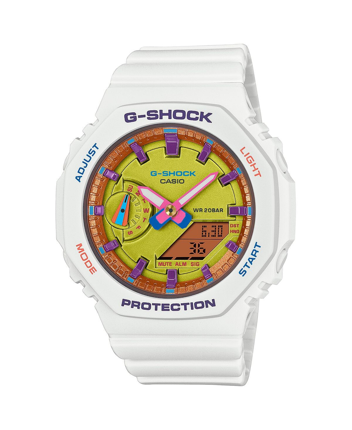 

Часы унисекс из белой смолы, 42,9 мм, GMAS2100BS7A G-Shock, белый