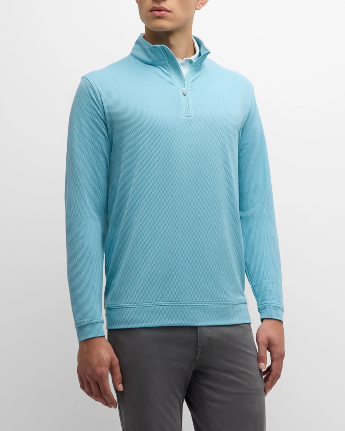 

Мужской свитер с молнией без четверти Perth Performance Peter Millar, цвет Cyan