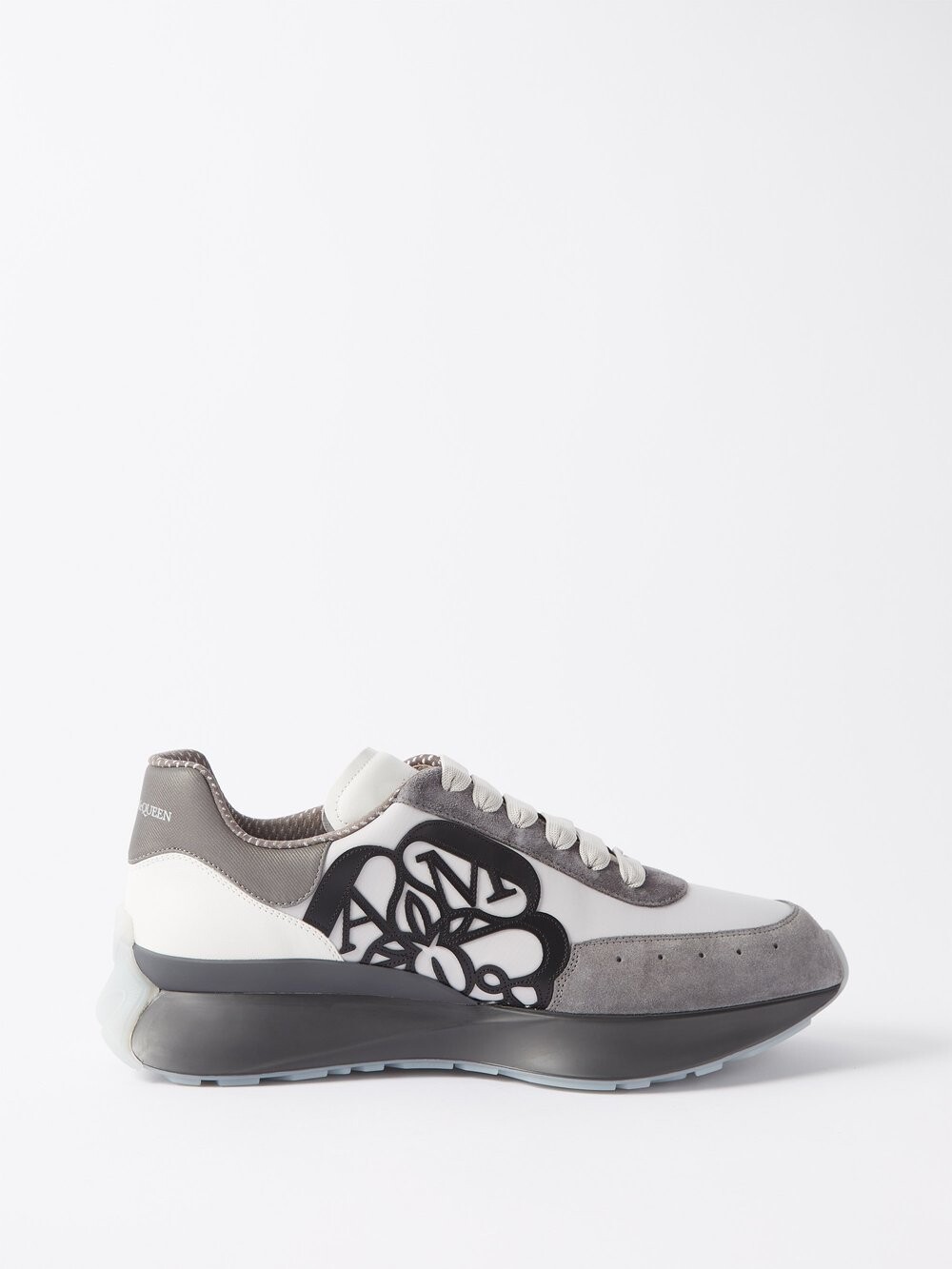 

Кожаные кроссовки sprint runner Alexander McQueen, серый