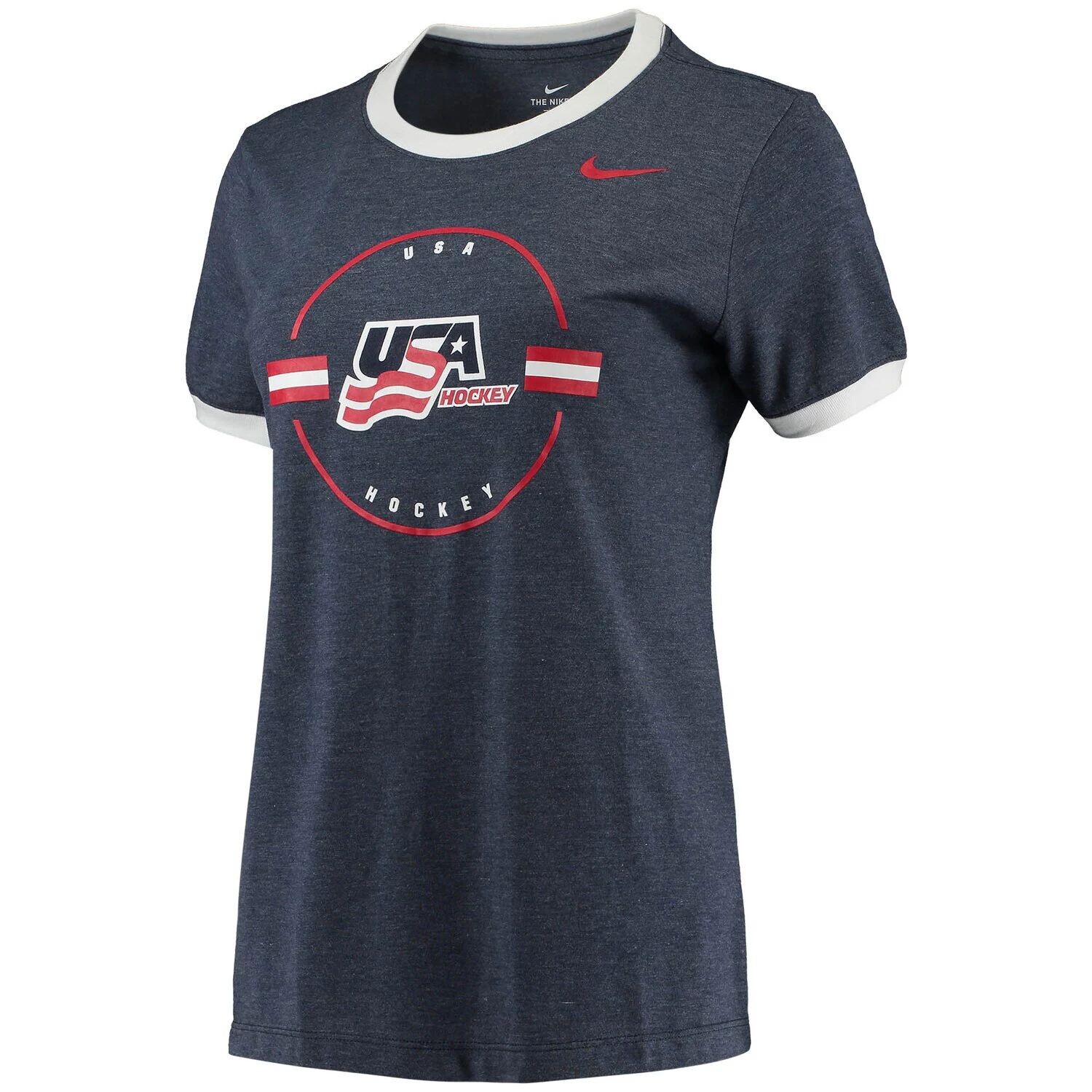 

Женская футболка Nike Navy USA Hockey Ringer Performance Tri-Blend Nike