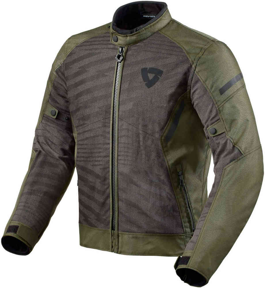 цена Мотоциклетная текстильная куртка Torque 2 H2O Revit, черный/оливковый