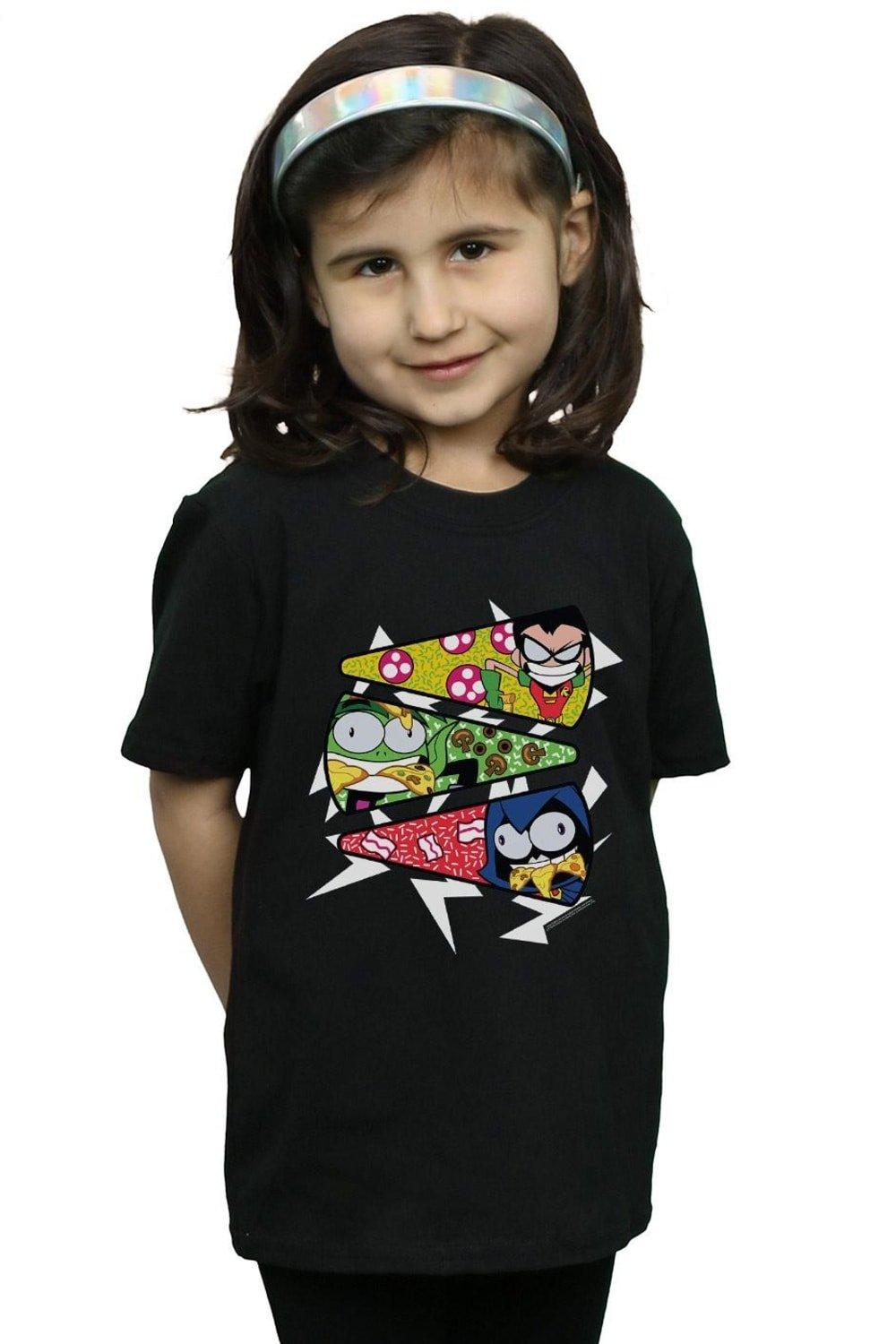 Хлопковая футболка Teen Titans Go Pizza Slice DC Comics, черный