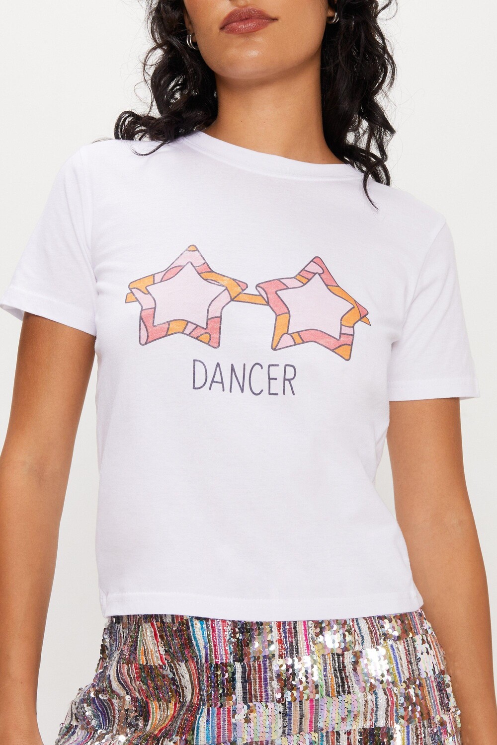 

Футболка Dancer Baby Fit Nasty Gal, белый
