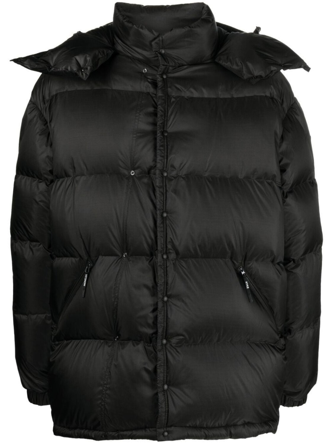 

Moncler пуховик с нашивкой-логотипом, черный