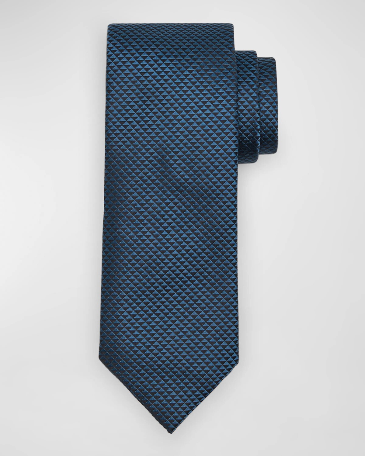 

Мужской тканый шелковый галстук с треугольными чашками Zegna, цвет Md Blu Fan