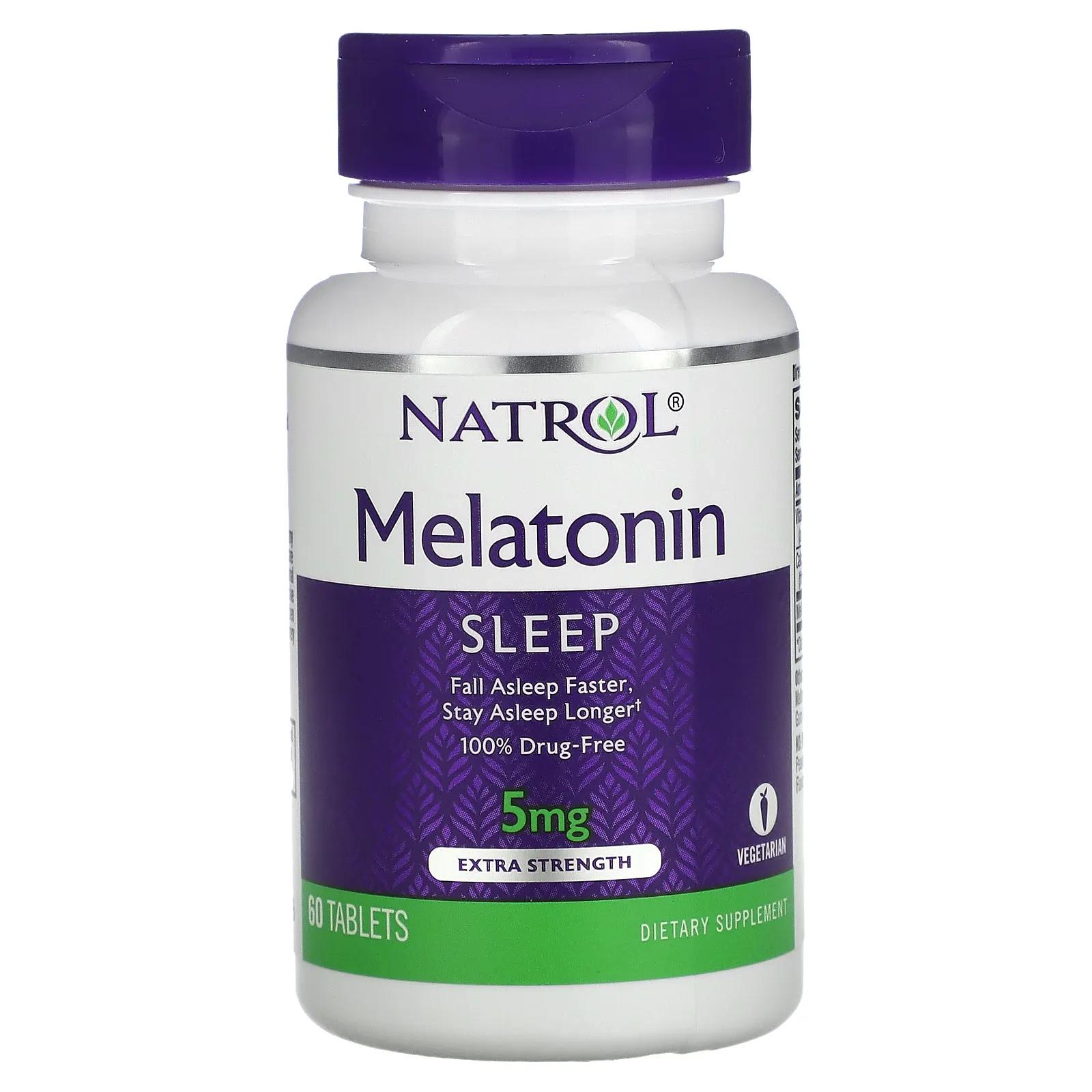 Natrol Мелатонин Экстра сила 5 мг 60 таблеток