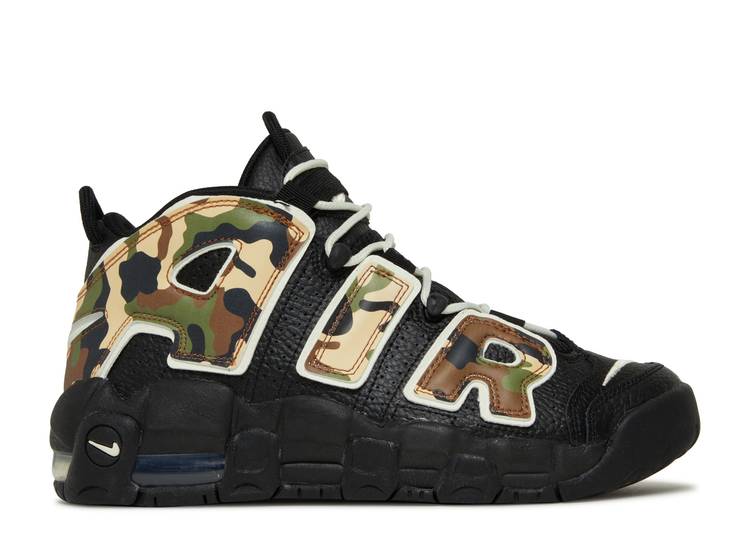 

Кроссовки Nike AIR MORE UPTEMPO QS GS 'CAMO', черный