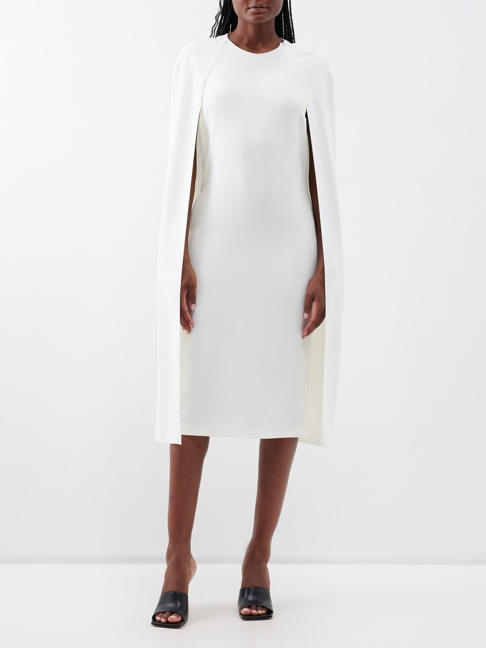 

Платье из крепа с накидкой Stella McCartney, белый