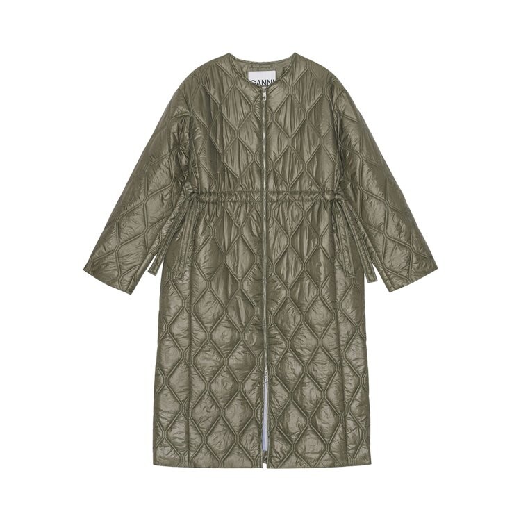 

Пальто GANNI Shiny Quilt Long 'Kalamata', зеленый