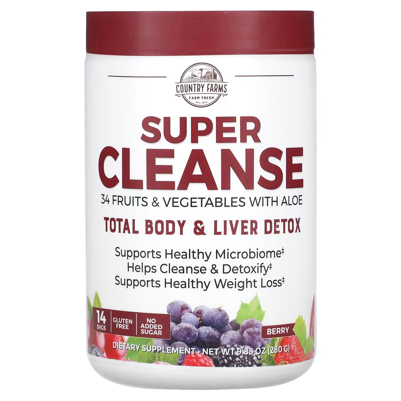 Country Farms Super Cleanse Berry 9,88 унций (280 г)