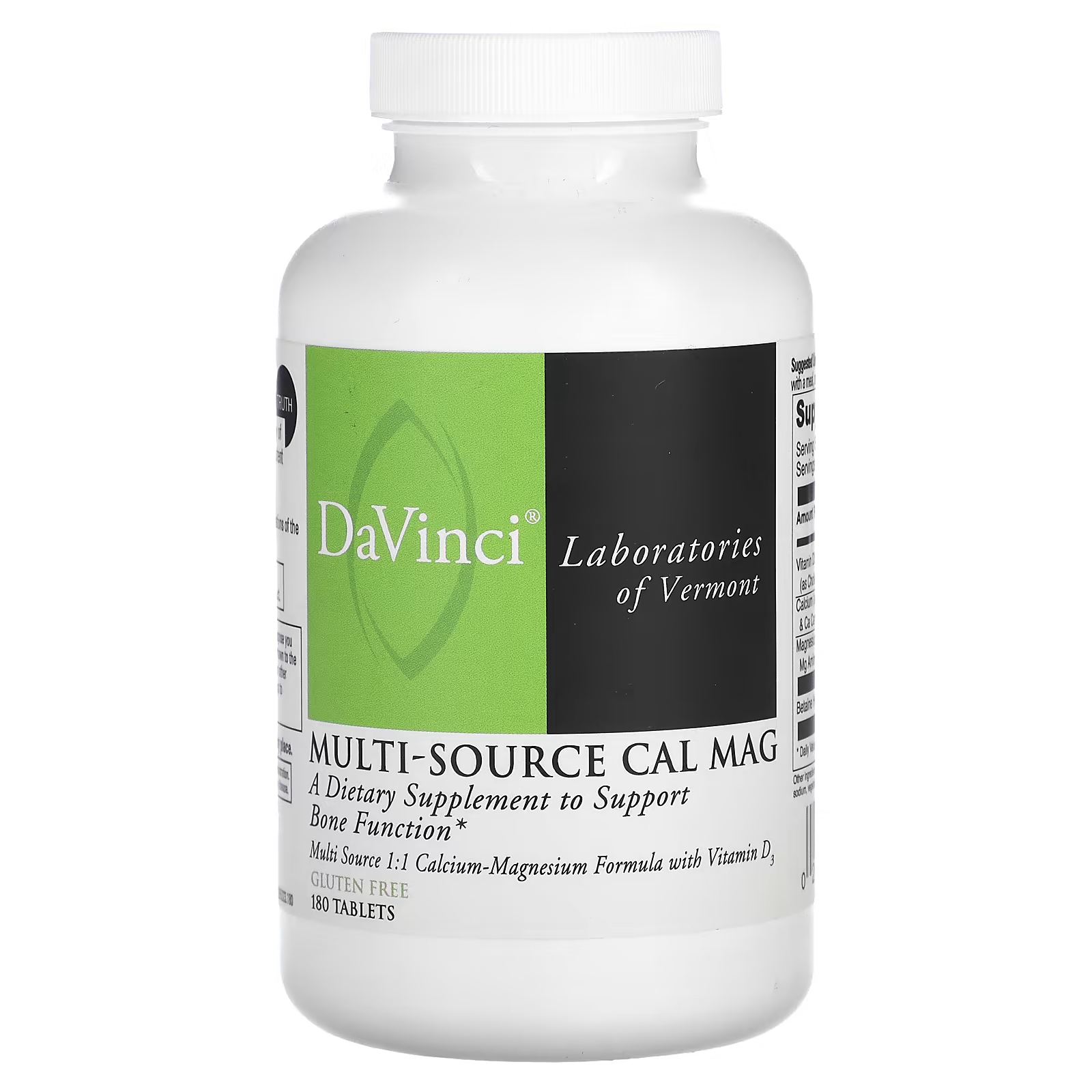 Пищевая добавка DaVinci Laboratories of Vermont Multi-Source Cal Mag, 180 таблеток citracal добавка с кальцием и витамином d3 маленькие таблетки 100 капсул с покрытием