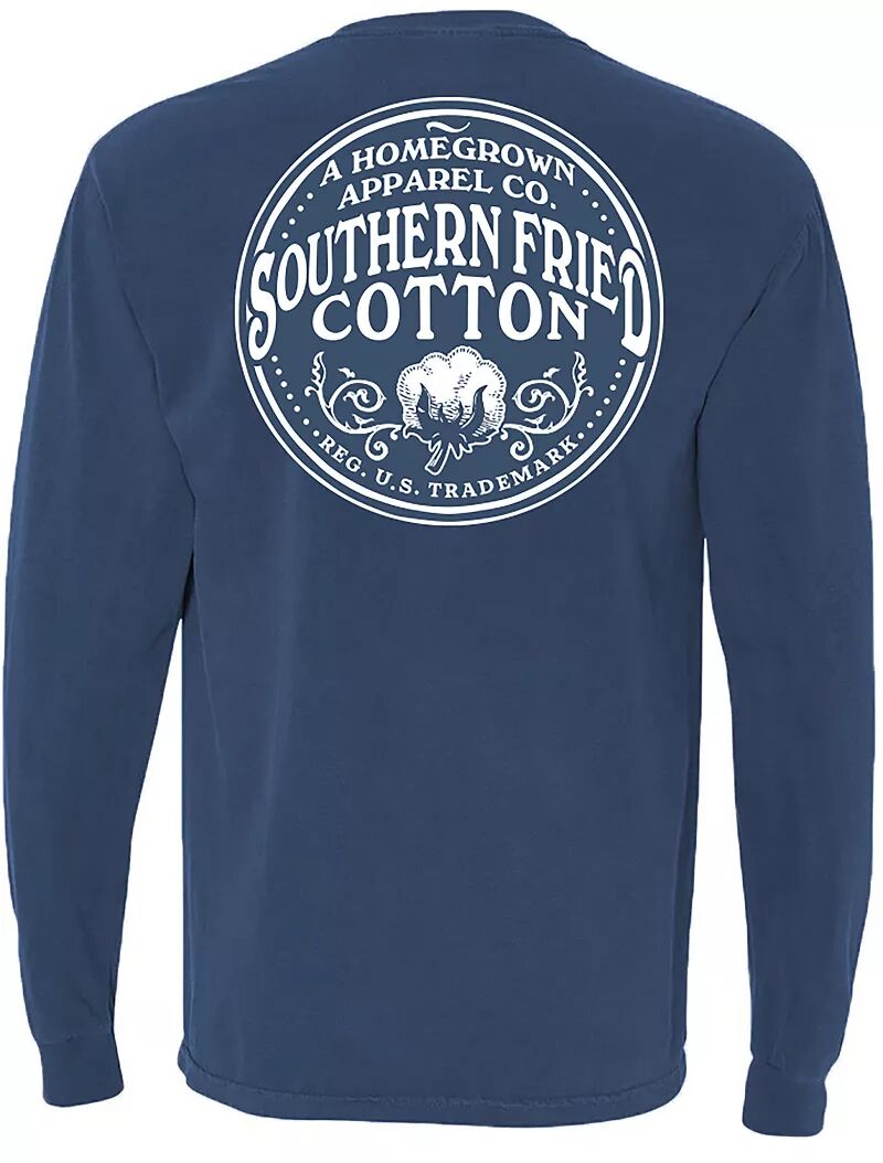 

Мужская футболка с длинным рукавом Southern Fried Cotton, синий