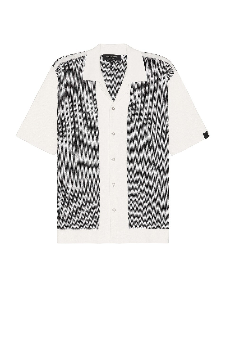 

Рубашка Rag & Bone Herringbone Snap Front Avery Button Down, цвет Ivory Multi