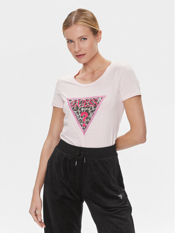 

Футболка узкого кроя Guess, розовый